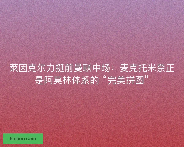 莱因克尔力挺前曼联中场：麦克托米奈正是阿莫林体系的 “完美拼图”